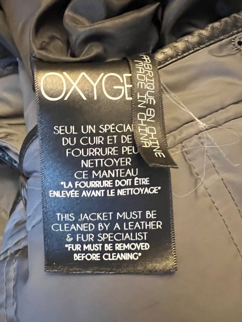 Oxygen Collections Montreal Down Puffer Jacket Gray Leather Accent Medium - Picture 10 of 11